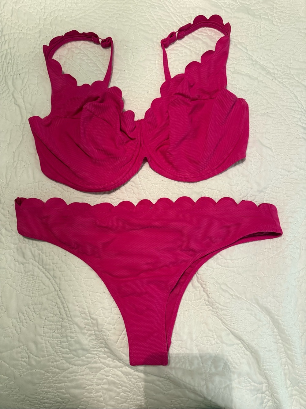 Panache Scalloped Hot Pink Bikini Set